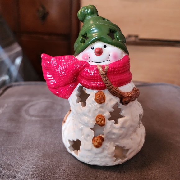 Holiday Snowman Candle Holder Poshmark